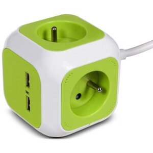 GREENBLUE GB118 MAGICCUBE SOCKET 4WAY WITH 2XUSB CHARGER