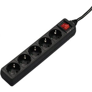 HAMA 137267 POWER STRIP 5-WAY WITH SWITCH 1.4 M BLACK