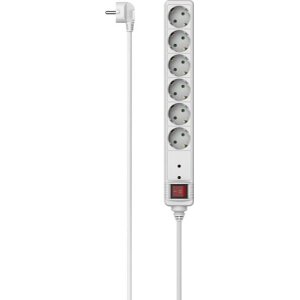 HAMA 223155 POWER STRIP 6-WAY OVERVOLTAGE PROTECTION SWITCH 3 M WHITE