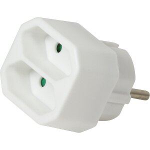 LOGILINK LPS218 POWER SOCKET ADAPTER WITH 2 EURO SOCKETS WHITE