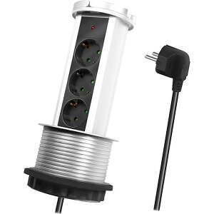 LOGILINK LPS235A SOCKET 3-WAY POP-UP 100MM SILVER/BLACK