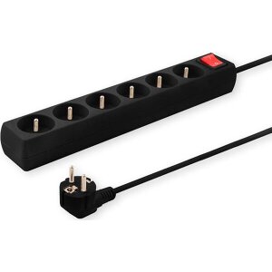 SAVIO LZ-04 POWER STRIP WITH ANTI-SURGE PROTECTION 6-WAY 5M BLACK