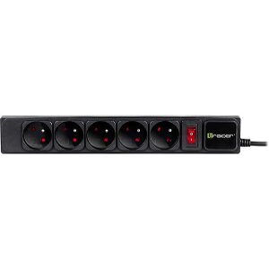 TRACER TRALIS30406 SURGE PROTECTOR 5-SOCKET POWER GUARD + 1.8M BLACK