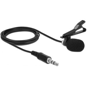 DELOCK 66279 TIE LAVALIER MICROPHONE OMNIDIRECTIONAL 3.5 MM STEREO JACK MALE 3 PIN + ADAPTER CABLE