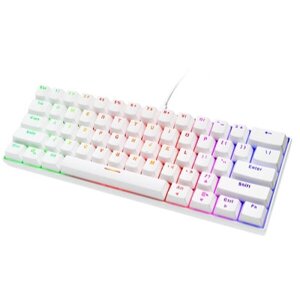 DELTACO GAM-075-W-US GAMING ΠΛΗΚΤΡΟΛΟΓΙΟ ΜΗΧΑΝΙΚΟ MINI ΕΝΣΥΡΜΑΤΟ RGB US LAYOUT RED SWITCHES ΛΕΥΚΟ