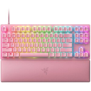 RAZER HUNTSMAN V2 TENKEYLESS QUARTZ - RGB OPTICAL GAMING KEYBOARD (LINEAR RED SWITCH) - US LAYOUT