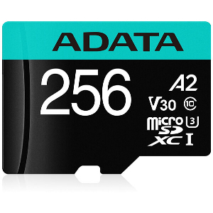 ADATA AUSDX256GUI3V30SA2-RA1 PREMIER PRO 256GB MICRO SDXC U3 V30 A2 WITH ADAPTER