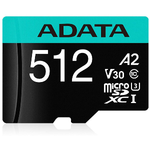 ADATA AUSDX512GUI3V30SA2-RA1 PREMIER PRO 512GB MICRO SDXC U3 V30 A2 WITH ADAPTER