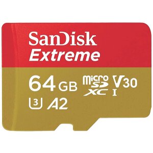 SANDISK SDSQXAH-064G-GN6AA EXTREME 64GB MICRO SDXC UHS-I U3 V30 CLASS 10 WITH SD ADAPTER