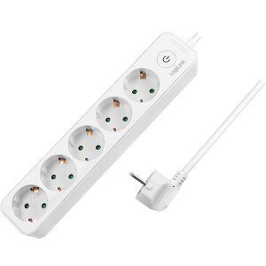 LOGILINK LPS246 SOCKET OUTLET 5-WAY WITH SWITCH 1.5M WHITE