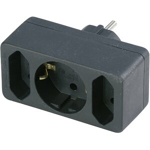 REV TRANSITION PLUG 2-FOLD + 1 SAFETY CONTACT BLACK 0512733777 SCHWA