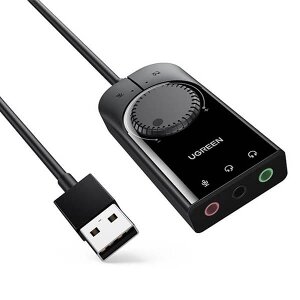 UGREEN SOUNDCARD USB 2.0 CM129 BLACK 40964