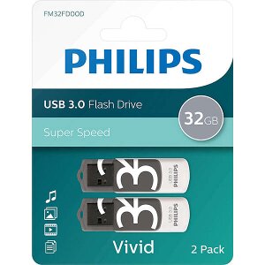 PHILIPS USB 3.0 32GB VIVID EDITION SHADOW GREY 2-PACK