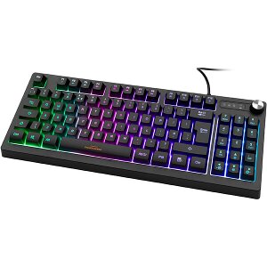 DELTACO GAM-110-UK GAMING ΠΛΗΚΤΡΟΛΟΓΙΟ ΜΕΜΒΡΑΝΗΣ ΕΝΣΥΡΜΑΤΟ TKL RGB UK LAYOUT ΜΑΥΡΟ