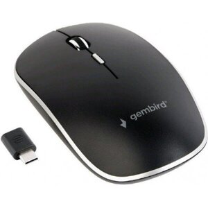 GEMBIRD MUSW-4BSC-01 SILENT WIRELESS OPTICAL MOUSE BLACK TYPE-C RECEIVER