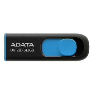 ADATA AUV128-512G-RBE DASHDRIVE UV128 512GB USB 3.2 FLASH DRIVE BLACK/BLUE