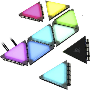 CORSAIR CL-9011114-WW ICUE LC100 CASE ACCENT LIGHTING PANELS MINI TRIANGLE (9X TILE STARTER KIT)