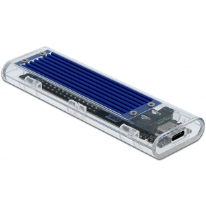 DELOCK 42620 EXTERNAL ENCLOSURE FOR M.2 NVME PCIE SSD WITH USB TYPE-C FEMALE TRANSPARENT