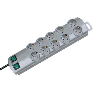 BRENNENSTUHL PRIMERA LINE 10 SOCKET SILVER ΜΕ ΔΙΑΚΟΠΤΗ