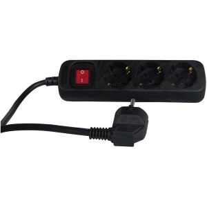 REV 3-WAY POWER STRIP ΜΕ ΔΙΑΚΟΠΤΗ 1.4M BLACK