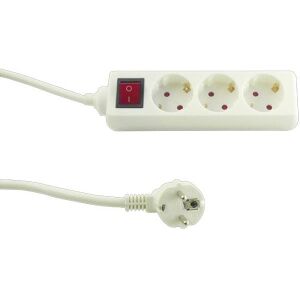 REV 3-WAY POWER STRIP ΜΕ ΔΙΑΚΟΠΤΗ 1.4M WHITE