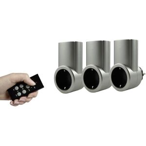 REV 3+1 REMOTE CONTROLLED SOCKET SET SILVER