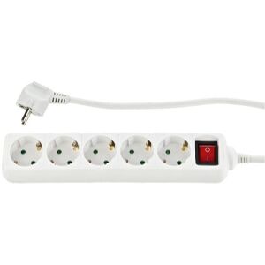 REV 5-WAY POWER STRIP ΜΕ ΔΙΑΚΟΠΤΗ 3M WHITE