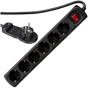 REV 6-WAY MULTIPLE SOCKET SMART ΜΕ ΔΙΑΚΟΠΤΗ 2M BLACK