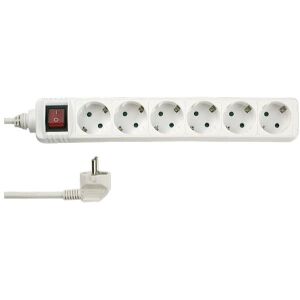 REV 6-WAY POWER STRIP ΜΕ ΔΙΑΚΟΠΤΗ 1.4M WHITE