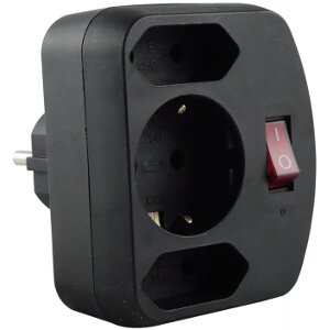 REV SAFETY CONTACT EURO ADAPTER BLACK ΜΕ ΔΙΑΚΟΠΤΗ