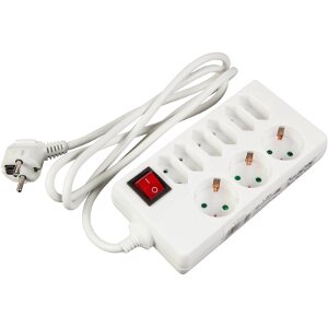 REV SOCKET LINE 6+3 SOCKETS ΜΕ ΔΙΑΚΟΠΤΗ - WHITE