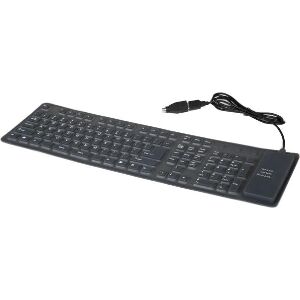 ΠΛΗΚΤΡΟΛΟΓΙΟ GEMBIRD KB-109F-B FLEXIBLE USB + PS/2 COMBO BLACK US LAYOUT