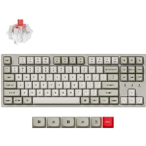 KEYCHRON C1 PRO (C1PX-M1) QMK/VIA MECHANICAL RED SWITCH - 8K POLLING RATE HOT SWAP.80% US RETRO RGB