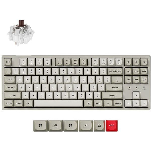 KEYCHRON C1 PRO (C1PX-M3) QMK/VIA MECHANICAL BROWN SW. - 8K POLLING RATE HOT SWAP. 80% US RETRO RGB