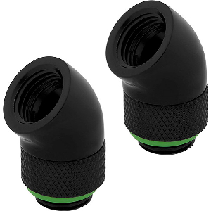 CORSAIR HYDRO X FITTING ADAPTER XF 45° ANGLED ROTARY BLACK 2-PACK