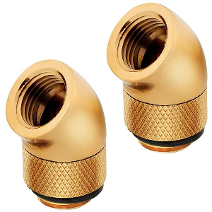 CORSAIR HYDRO X FITTING ADAPTER XF 45° ANGLED ROTARY GOLD 2-PACK