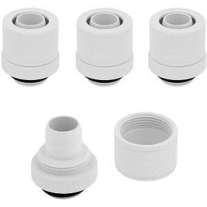 CORSAIR HYDRO X FITTING SOFT XF STRAIGHT GLOSSY WHITE 4-PACK (10/13MM COMPRESSION)