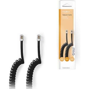 NEDIS TCGB90100BK20 TELECOM CABLE RJ10 MALE - RJ10 MALE 2.00M BLACK