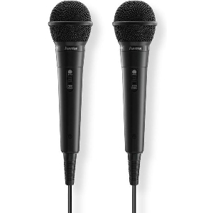 HAMA 46002 KARAOKE DYNAMIC MICROPHONE, JACK CABLE 2.5 M + ADAP., ON/OFF, SET OF 2