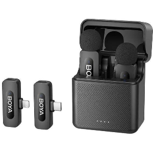 BOYA BY-V3 COMBO MOBILE WIRELESS MIC FOR ANDROID IPHONE (USB-C & LIGHTNING) 2 PERSON VLOG W DOCK