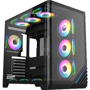 ARMAGG. FULLATX DUAL CHAMBER CHASSIS 10X ARGB FANS AQUARON X-CURVE GIGA10 BL AQUARON-XCURVE-GIGA10-B