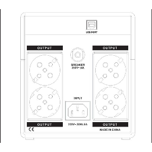 LAMTECH UPS WITH AVR 1200V ,CPU 2X12V7AH,PLASTIC,USB,4 SCHUKO SOCKET LAM040549