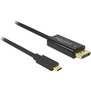 DELOCK 85257 CABLE USB TYPE-C MALE > DISPLAYPORT MALE (DP ALT MODE) 4K 60 HZ 3 M BLACK