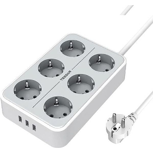 TESSAN 9 IN 1 POWER STRIP 6XSCHUKO, 3XUSB, 2M CABLE TS-303