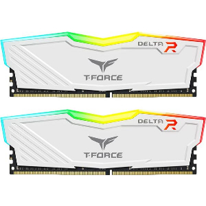 RAM TEAMGROUP T-FORCE DELTA RGB 16GB (2X8GB) DDR4 3200MHZ CL18 DUAL KIT WHITE TF4D416G3200HC16CDC01