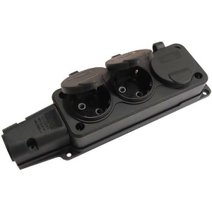 EUROLAMP ΠΟΛΥΠΡΙΖΟ ΚΑΟΥΤΣΟΥΚ 3Θ ΣΚΕΤΟ 16A IP54 ΜΑΥΡΟ 147-16204