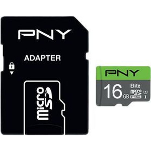 PNY ELITE MICROSDHC 16GB U1 WITH ADAPTER P-SDU16GU185GW-GE