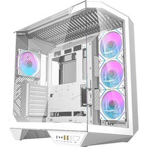 DARKFLASH DY470 COMPUTER CASE (WHITE) + 4 FANS + GPU HOLDER