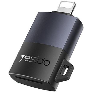 YESIDO GS38 LIGHTNING CARD READER MICROSD GREY