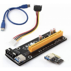 ESTILLO PCI-EXPRESS RISER CARD 6 PIN CONVERTER, PCI-E X 1 TO PCI-E X16, USB 3.0